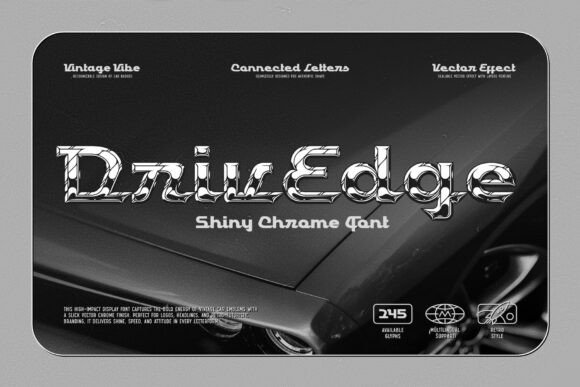 Drivedge Font: Chrome Display Typeface for Products and Web
